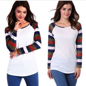 US SHIP Womens T-Shirt Crew Neck Long Sleeve Zenana Cotton Stretch Top S/M/L/XL